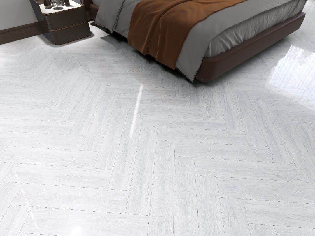 Caress Range - Herringbone - Composite Flooring - Iced Grey - 20 Year Guarantee - Image 3
