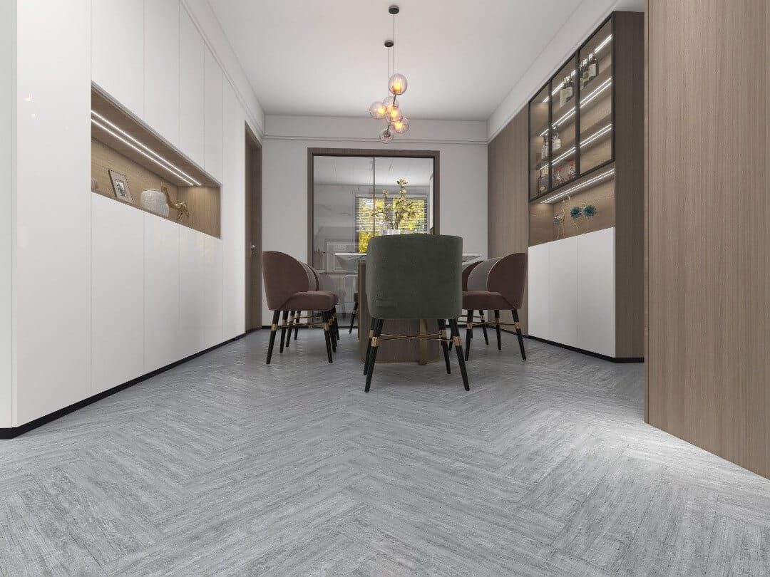 Caress Range - Herringbone - Composite Flooring - Washed Grey Oak - 20 Year Guarantee - Image 2