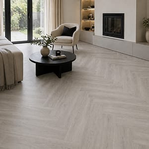 Endurance Pro - Herringbone - LVT Flooring - Light Grey - Suitable for Underfloor Heating