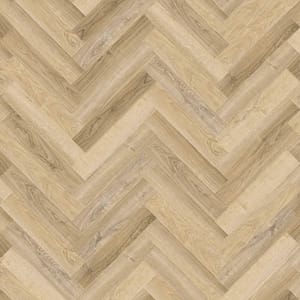 Allora Herringbone Range - Composite Flooring - Barley Oak - Built In Underlay