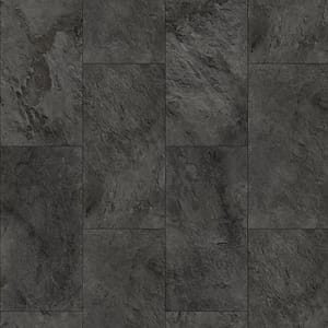 Allora Range - Composite Vinyl Floor Tiles  - Dark Slate - Next Day Delivery - Scratch Resistant