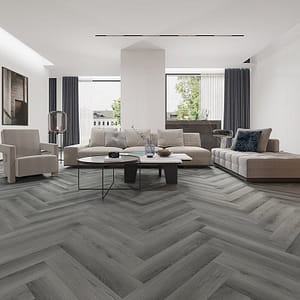 Alva Parquet - Herringbone - LVT Flooring - Yosemite Dark Oak  - Suitable for Underfloor Heating