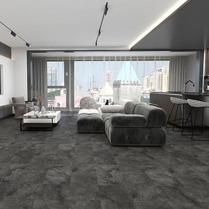 Alva Stones - Tile - LVT Flooring - Dark Slate - Suitable for Underfloor Heating