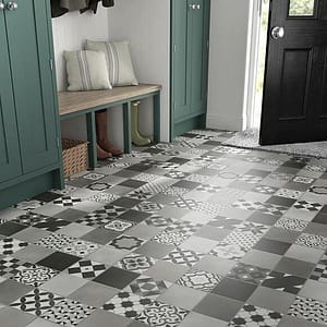 Malmo Kuvio - Grey - Stick Down LVT Tile - 25 Year Warranty