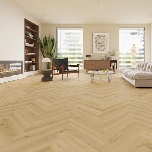 Alva Parquet - Herringbone - LVT Flooring - Elm Oak - Suitable for Underfloor Heating