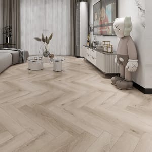 Alva Parquet - Herringbone - LVT Flooring - Victoria Oak - Suitable for Underfloor Heating