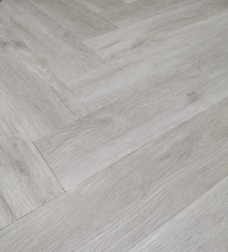 Endurance Pro - Herringbone - LVT Flooring - Light Grey - Suitable for Underfloor Heating - Image 3