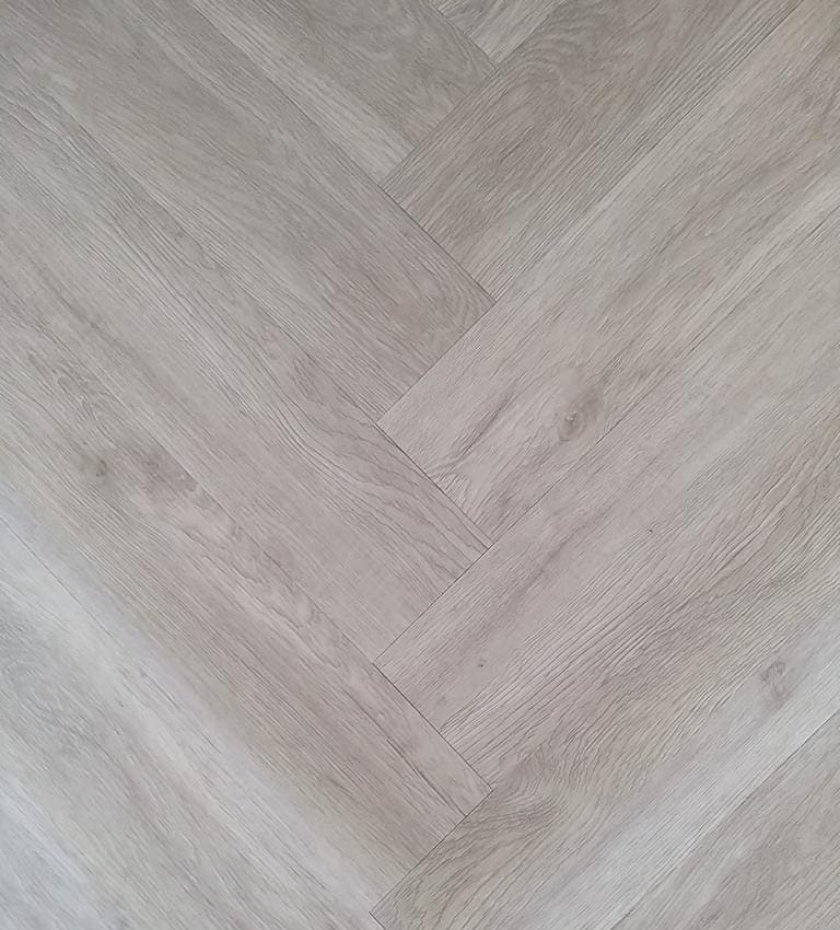 Endurance Pro - Herringbone - LVT Flooring - Light Grey - Suitable for Underfloor Heating