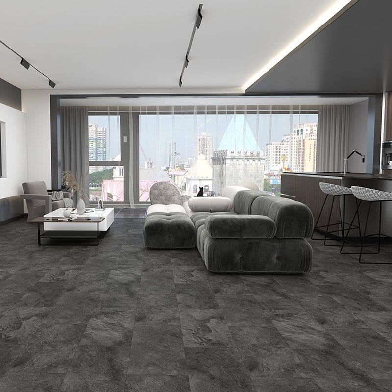 Alva Stones Tile LVT Flooring Dark Slate Suitable for